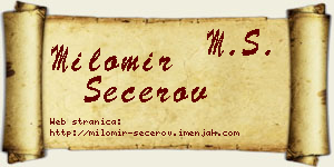 Milomir Šećerov vizit kartica